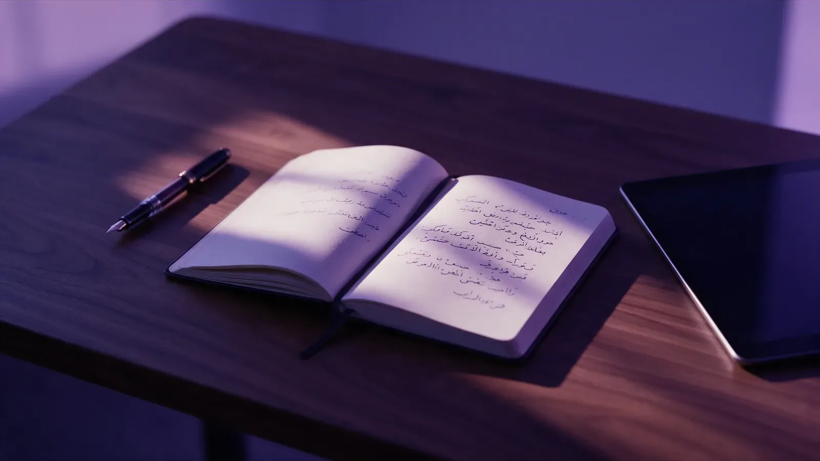 A notebook and pen on a desk